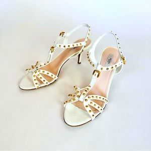 Strappy studded Prada kitten heels